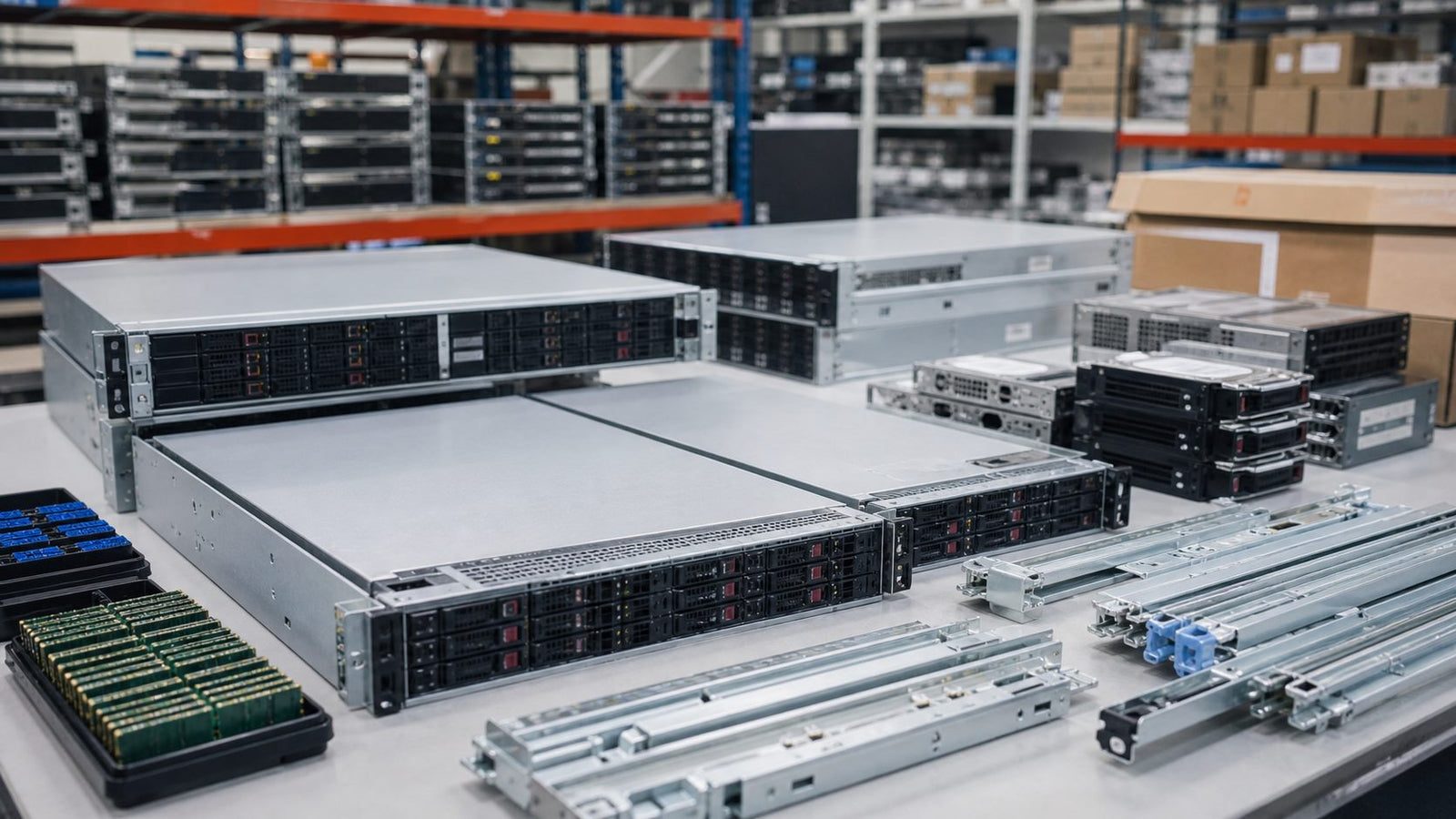 Rackmount server hardware prepared for a business refresh project