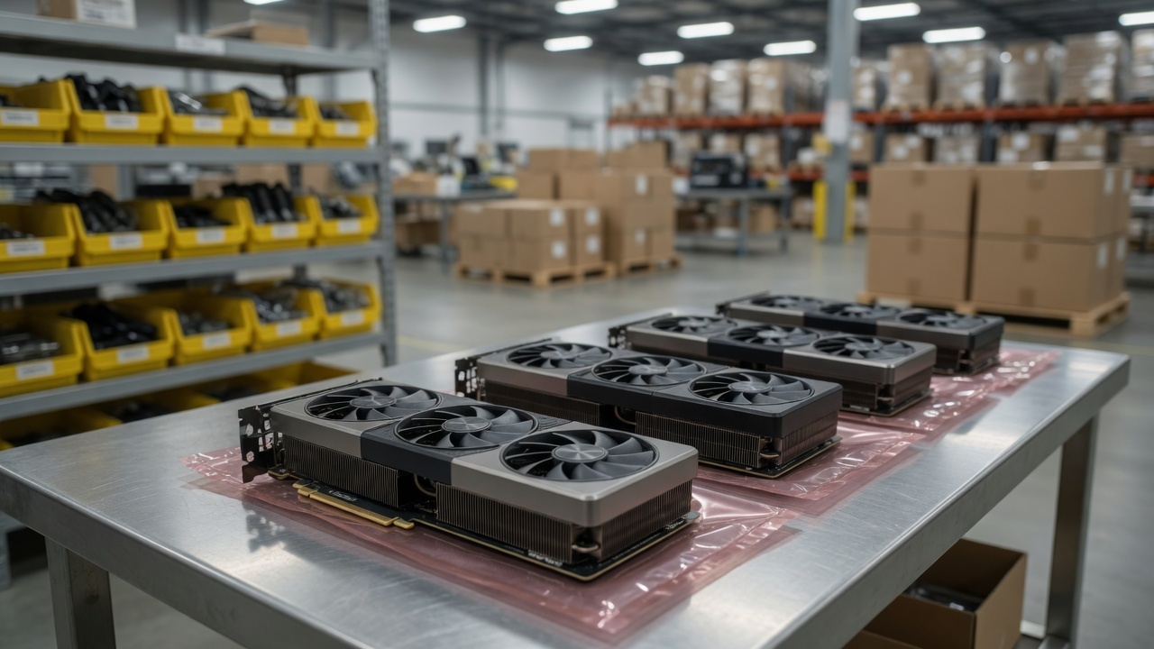 Bulk graphics cards organized for wholesale GPU sourcing and business procurement